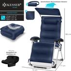 Tuinstoel - Ligstoel - Verstelbaar - Opvouwbaar - Blauw - KE, Tuin en Terras, Verzenden, Zo goed als nieuw