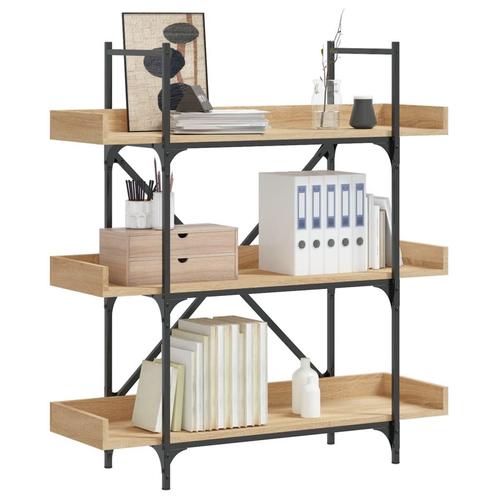 vidaXL Boekenkast 3-laags 100x33x108,5 cm bewerkt hout, Huis en Inrichting, Kasten | Boekenkasten, Nieuw, Overige houtsoorten