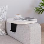 Dienblad armleuning Kuleskyd rond Ø34 cm creme [en.casa], Verzenden, Nieuw