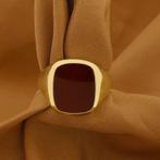 Gouden zegelring met carneool | Heren (vintage, heren ring), Sieraden, Tassen en Uiterlijk, Ringen, Gebruikt, Overige kleuren