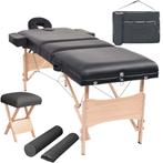 vidaXL Massagetafel- en krukset inklapbaar 3 zones 10 cm dik, Verzenden, Nieuw