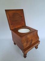 Kist - toilet - Mahonie, tapijt - Stilletje / kamergemak, Antiek en Kunst