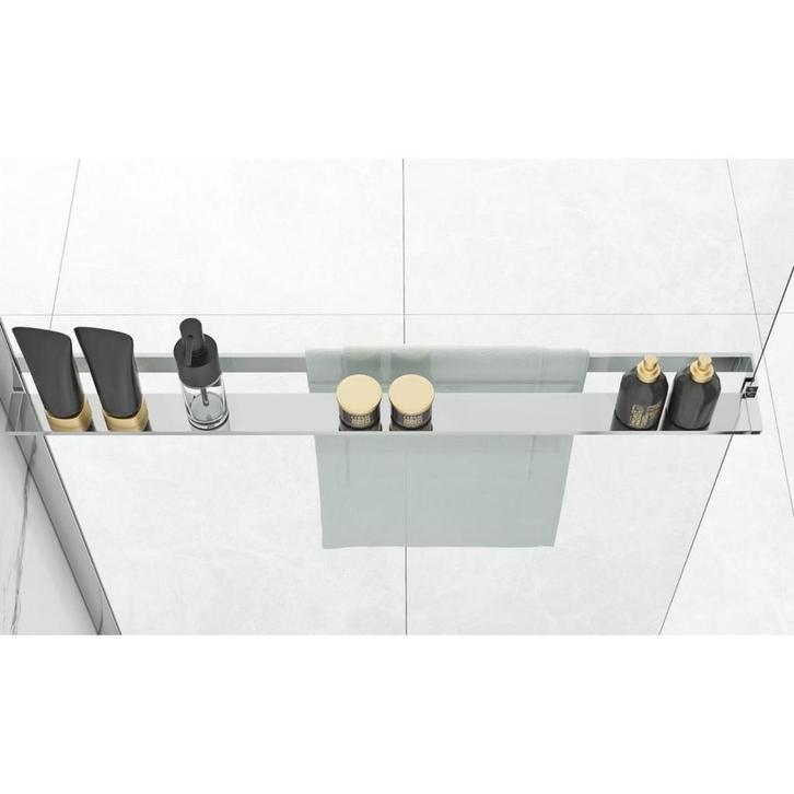 REA Inkortbaar handdoekrek met planchet - chroom - 120 cm..., Doe-het-zelf en Verbouw, Sanitair, Nieuw, Ophalen of Verzenden