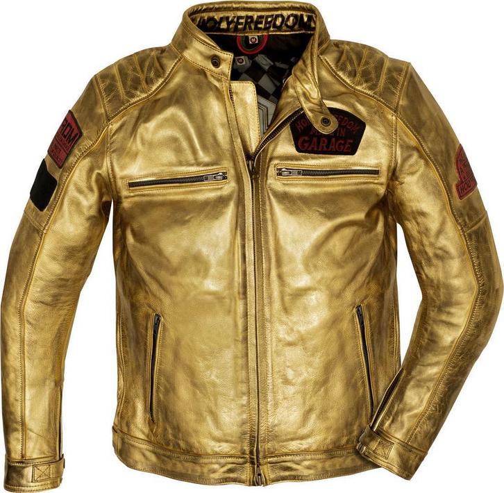 HolyFreedom Zero Lingotto Goud Leren Motorjas, Motoren, Kleding | Motorkleding, Heren, Nieuw met kaartje, Jas | leer, Verzenden