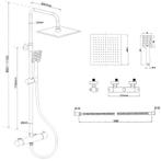 Doucheset  zwart - met Regendouche 20cm - en Thermostaatk..., Ophalen of Verzenden, Nieuw