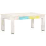 vidaXL Salontafel 110x60x45 cm massief mangohout wit, Verzenden, Nieuw, Minder dan 50 cm, Overige houtsoorten