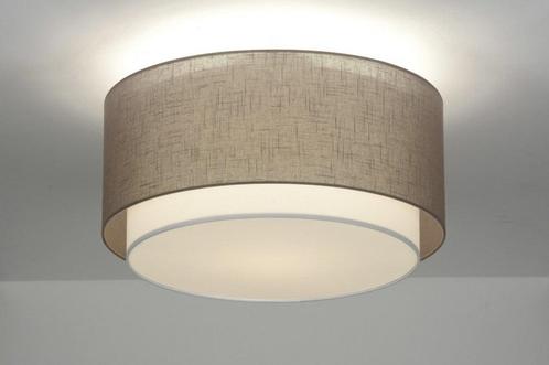 Rietveld Plafondlampen - Bruin, Taupe - Stof, Huis en Inrichting, Lampen | Plafondlampen, Verzenden