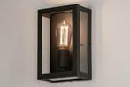 Rietveld Wandlampen - Zwart, Transparant - Glas, Staal, Meta, Huis en Inrichting, Lampen | Wandlampen, Verzenden, Nieuw