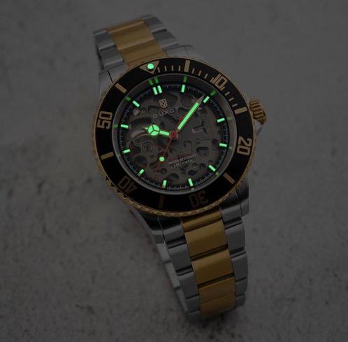 Duxot - Automatic - 24 Jewels - Seiko - Gold - Skeleton -, Sieraden, Tassen en Uiterlijk, Horloges | Heren