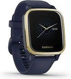 Garmin Venu Sq Music 40 mm goud met siliconenarmband blauw, Verzenden, Zo goed als nieuw