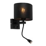 Moderne wandlamp zwart met zwarte kap - Brescia, Nieuw, Overige stijlen