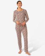 HEMA Damespyjama micro luipaard lichtbruin, Verzenden