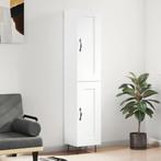 vidaXL buffetkast 34,5x34x180 cm bewerkt hout hoogglans wit, Huis en Inrichting, Kasten | Buffetkasten, Minder dan 50 cm, Verzenden