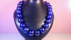 Blauwe lapis lazuli ketting Ronde kralen - Hoogte: 50 cm -