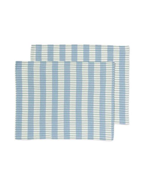 HEMA Placemats katoen 35x45 blauw met strepen - 2 stuks, Huis en Inrichting, Keuken | Keukenbenodigdheden, Nieuw, Verzenden