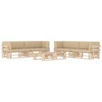 vidaXL 6-delige Loungeset pallet met kussens geïmpregneerd, Verzenden, Nieuw, Loungeset