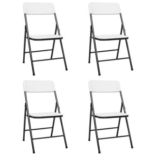 Tuinstoelen Inklapbaar Wit 4st - Retourdeal - 41% Korting!, Tuin en Terras, Tuinstoelen, Inklapbaar, Nieuw, Metaal, Ophalen of Verzenden
