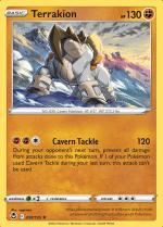 Terrakion 097/195 holo Silver Tempest, Hobby en Vrije tijd, Verzamelkaartspellen | Pokémon, Losse kaart, Nieuw, Foil, Ophalen of Verzenden
