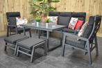 Atletico Verstelbare Aluminium Loungeset 3 Zitsbank 2 Lounge, Tuin en Terras, Aluminium, Ophalen of Verzenden, Zo goed als nieuw
