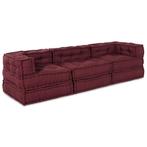 vidaXL Modulaire bank 3 pcs Bordeaux 70 x 70 x 56 cm Stof, Huis en Inrichting, Woonaccessoires | Kussens, Verzenden, Nieuw