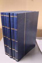 Wereld - 5 lege blauwe stockboeken model Leuchtturm, Gestempeld