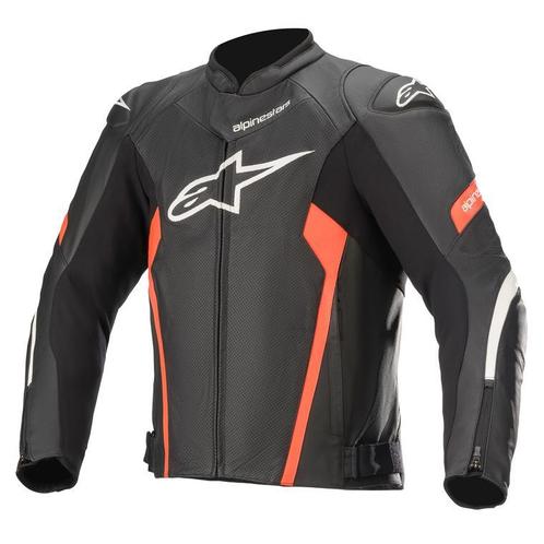 Alpinestars Faster V2 Leren Jas Zwart Fluo Rood, Motoren, Kleding | Motorkleding, Heren, Nieuw met kaartje, Jas | leer, Verzenden