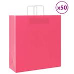 vidaXL Papieren zakken 50 st met hengsels 45x17x48 cm roze, Diversen, Verzenden, Nieuw