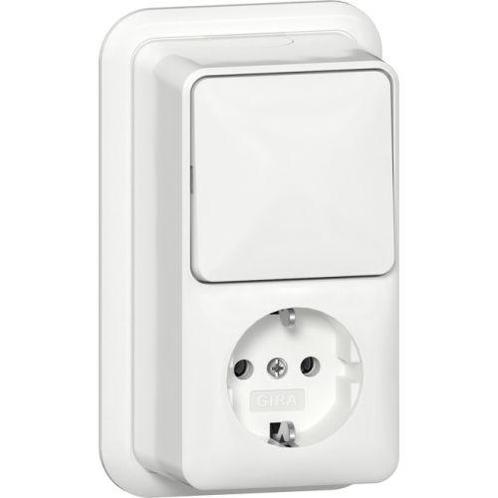 GIRA opbouw combinatie wisselschakelaar en Wandcontactdoos, Doe-het-zelf en Verbouw, Elektra en Kabels, Nieuw, Ophalen of Verzenden