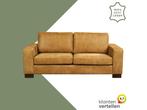 Leren bank Enjoy - 2,5 zits - Kenia Walnut (cognac) - Poten, Nieuw, Ophalen of Verzenden, Rechte bank, Modern