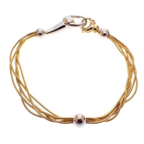 Bicolor gouden armband; Cetas | 19 cm (witgoud) (witgoud), Sieraden, Tassen en Uiterlijk, Armbanden, Overige kleuren, Gebruikt