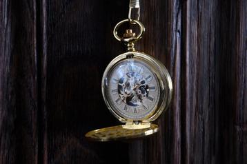 Mechanisch goudkleurig zakhorloge - Gravering beschikbaar voor biedingen