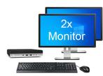 HP EliteDesk 800 G4 Mini i7 8e Gen incl. 2 Monitoren + 2, Computers en Software, Desktop Pc's, 256 GB, 8 GB, Nieuw, Ophalen of Verzenden