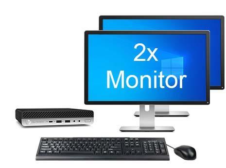 HP EliteDesk 800 G4 Mini i7 8e Gen incl. 2 Monitoren + 2, Computers en Software, Desktop Pc's, 8 GB, Ophalen of Verzenden