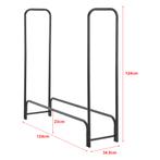 [casa.pro] Metalen brandhout rek houtopslag 124x124x34,5 cm, Tuin en Terras, Haardhout, Verzenden