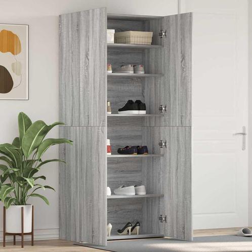 vidaXL Schoenenkast met plank Grijs 80 x 35.5 x 180 cm, Huis en Inrichting, Kasten | Schoenenrekken, Nieuw, Verzenden