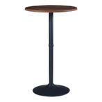 Bartafel Vantaa rond 100xØ60 cm zwart en walnootkleurig [en., Verzenden, Nieuw