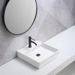 Wastafel Andrea 44x44x10cm glans wit met 1 kraangat, Doe-het-zelf en Verbouw, Verzenden, Nieuw