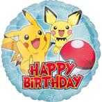 Pokemon Helium Ballon Happy Birthday 43cm leeg, Nieuw, Verzenden