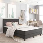vidaXL Boxspring stof donkergrijs 180x200 cm, Huis en Inrichting, Slaapkamer | Bedden, Eenpersoons, Verzenden, Nieuw, 80 cm