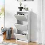Schoenenkast Sokndal 3 kleppen wit 104x50x15 cm [en.casa], Verzenden, Nieuw