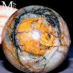 Hematoïde kwartsbol met pyriet - Hoogte: 110 mm - Breedte: