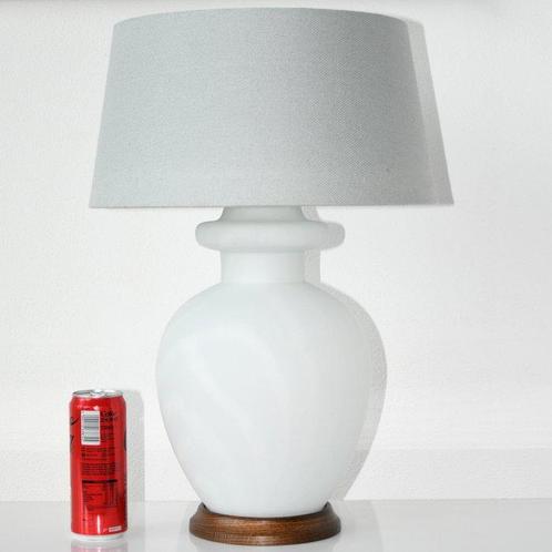 Fischer Leuchten - Tafellamp - Glas, Hout, Textiel - H 51 cm, Antiek en Kunst, Antiek | Lampen