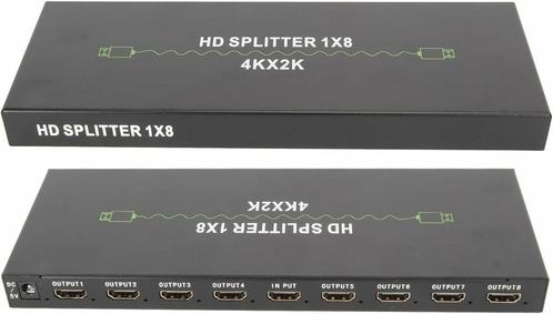 HDMI-Switch 1x8 voor 4K 30 Hz met 8-poorts Hub en LPCM-on..., Computers en Software, Geheugenkaartlezers, Nieuw, Verzenden