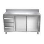 GGM Gastro | RVS werkkast PREMIUM - 1800x600mm - | ASK186L3A, Verzenden, Nieuw in verpakking, Meubilair