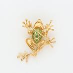 Broche - 14 karaat Geel goud Diamant (Natuurlijk) - Spinel
