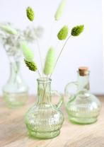 Gekleurd glazen flesje, vaasje, lille soft green / stuk, Hobby en Vrije tijd, Ophalen of Verzenden, Nieuw