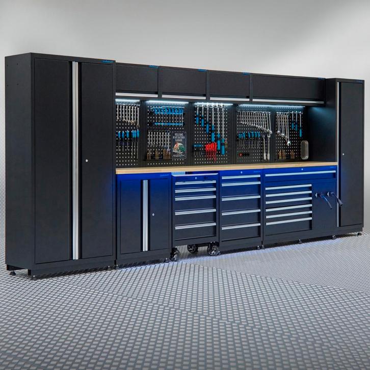 Datona Werkplaatsinrichting PREMIUM met eiken werkblad - 490, Doe-het-zelf en Verbouw, Werkbanken, Nieuw, Ophalen of Verzenden