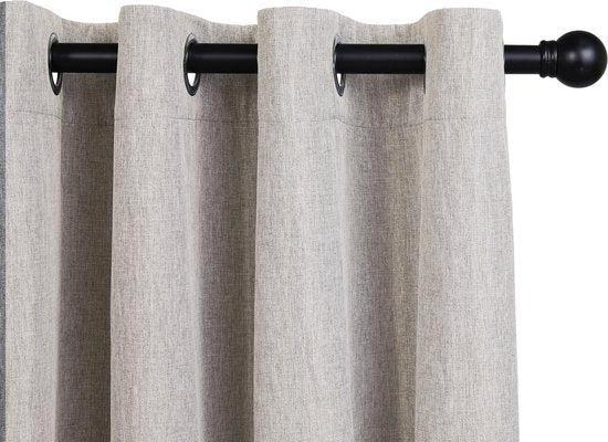 2dekans | Lifa Living - Beige Luxe Gordijnen - Verduisterend, Huis en Inrichting, Stoffering | Gordijnen en Lamellen, Beige, Zo goed als nieuw
