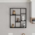 [en.casa] Wandplank Jämijärvi staal 90x75x18 cm zwart, Huis en Inrichting, Woonaccessoires | Wandplanken en Boekenplanken, Verzenden