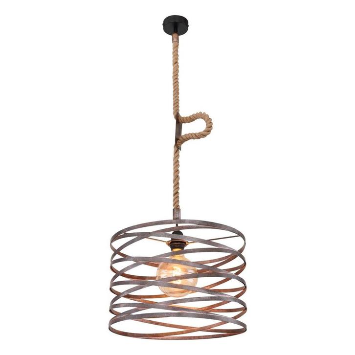 Hanglamp MARCO 40.0 cm 1-lichts Zwart, Roest, Huis en Inrichting, Lampen | Hanglampen, Nieuw, Metaal, 75 cm of meer, Ophalen of Verzenden